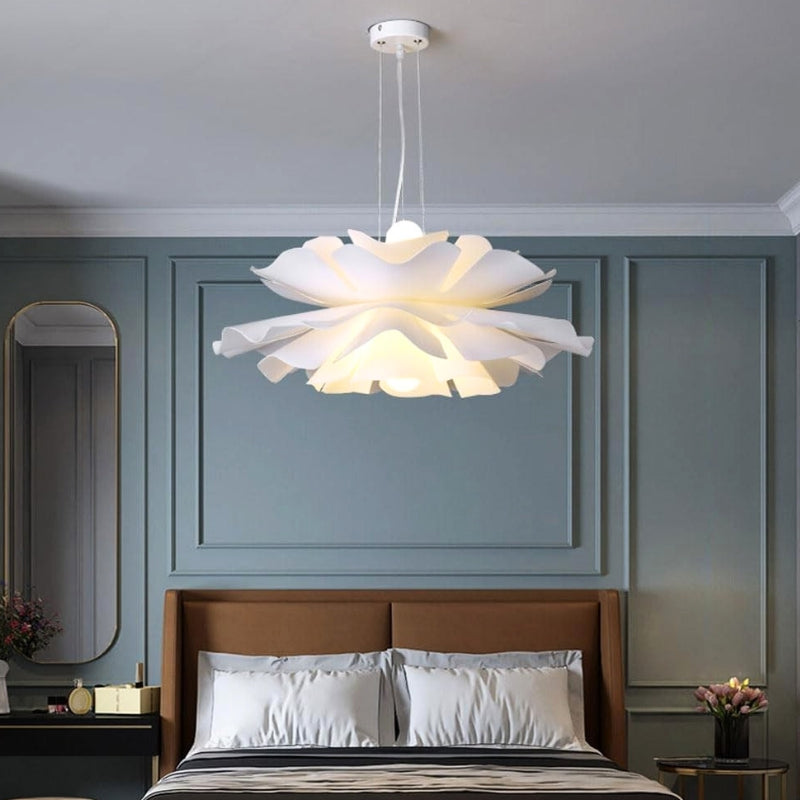 Suspension Blanche | Luminaire Floral avec Lumière Douce | Design Contemporain pour Ambiance Apaisante 0