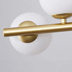 Suspension Linéaire Dorée | Éclairage Doux avec Globes Opalins | Ambiance Chaleureuse pour Espace Moderne 7
