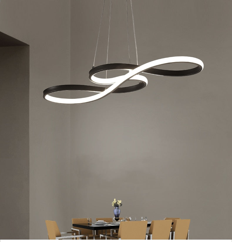 Suspension Linéaire Nordique | Éclairage Dimmable en Métal et Gel de Silice | Design Élégant pour Salon et Chambre 0